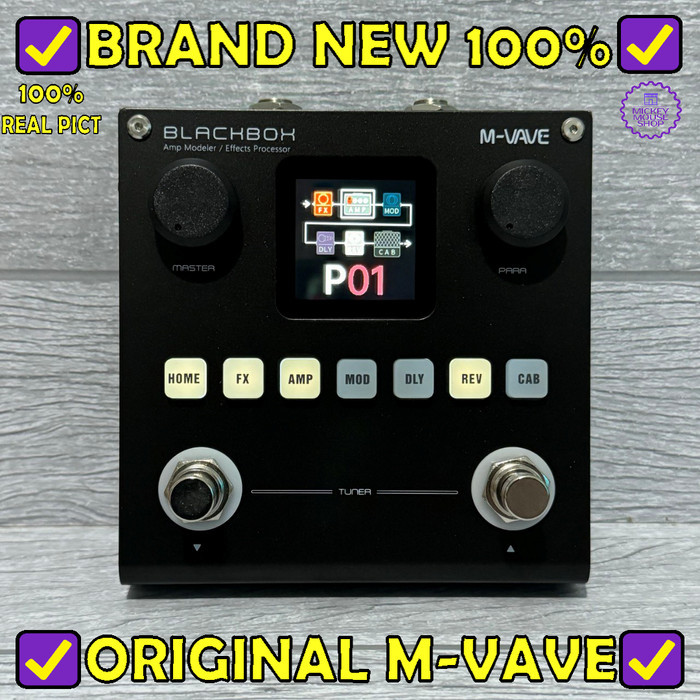 Efek Gitar M-Vave Blackbox Amp Modeler Effects Processor Multi Efek Bluetooth Portable Pedal