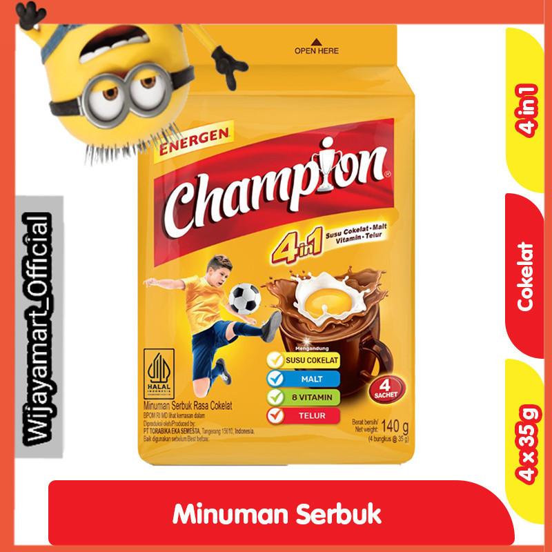 

Energen Champion Minuman Serbuk Cokelat Bag 4 x 35 g