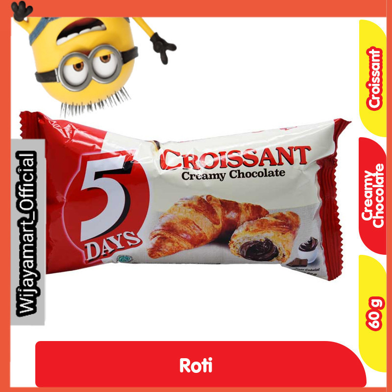 

5Days Roti Croissant Isi Pasta Cokelat 60 g