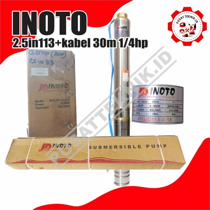 POMPA INOTO 2.5IN113+KABEL 30M POMPA CELUP SATELIT INOTO 1/4HP