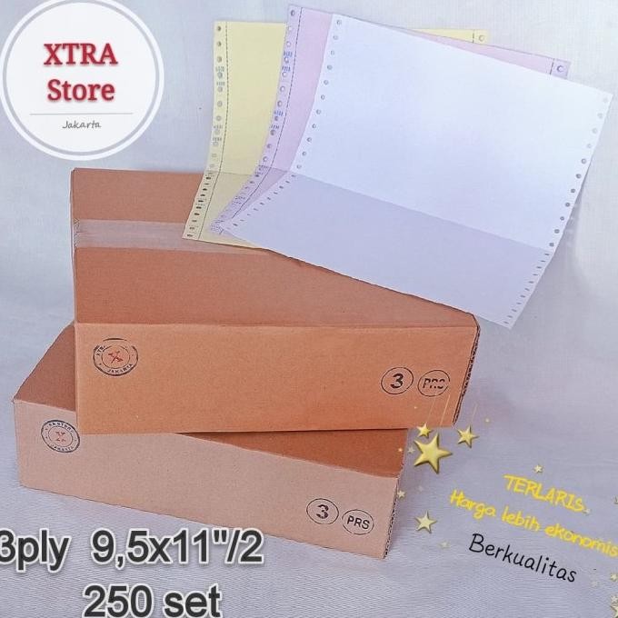 

BEBAS ONGKIR - ECER Kertas Continuous form 3ply NCR isi 500 sets 9.5x11dibagi 2