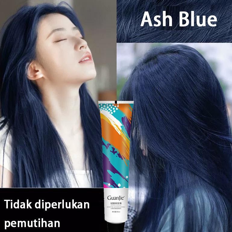 Cb - [5 Warn] Guanjie Cat Rambut Ash Blue Pewarna Rambut Ash Brown Hair Color 95Ml Ash Grey Pewarna 