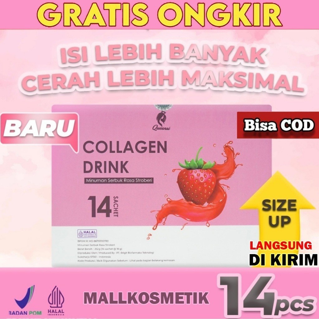 Queensi Collagen Drink 100% Bpom Queensi Minuman Kolagen Minuman Pencerah Kulit Quensi Kolagen 100%