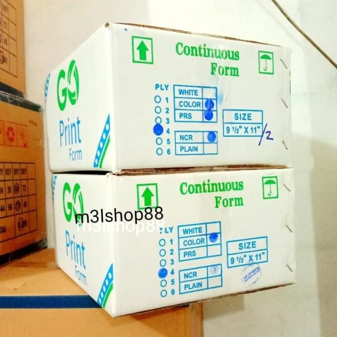 

TERMURAH - Kertas komputer /kertas print/continuous form 4 ply merk Go Print - bagi 2 PRS