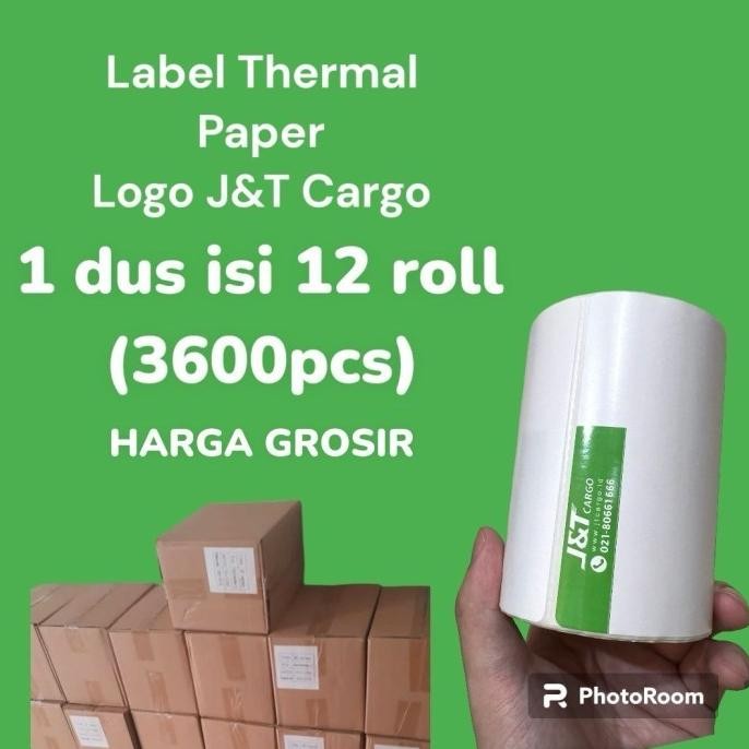 

TERMURAH - Kertas Thermal Label Barcode JNT Cargo 1 DUS isi 12 Roll 100x100mm