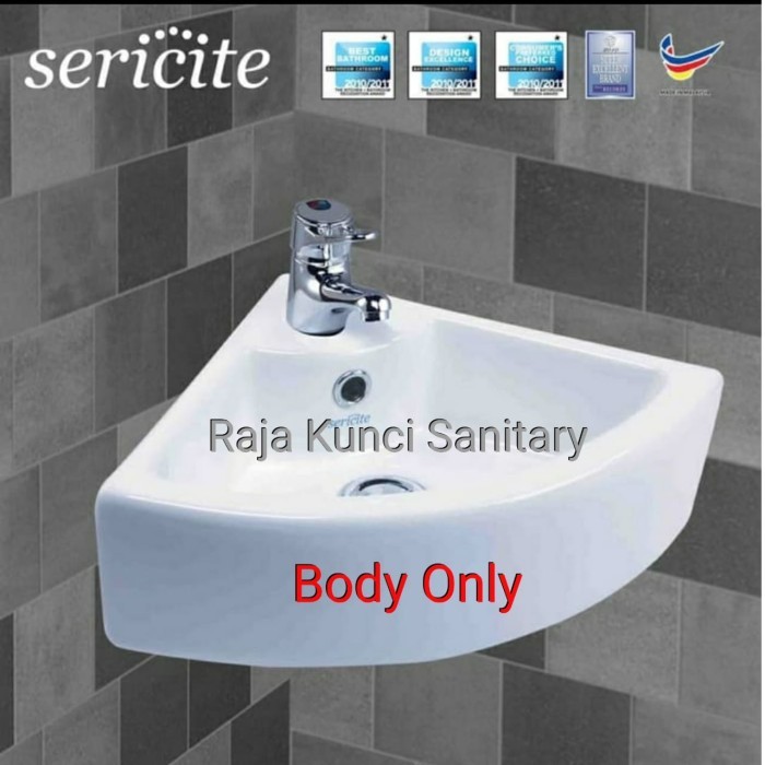 WASTAFEL SUDUT/SERICITE 2026/WASTAFEL KERAMIK PUTIH (BODY ONLY)