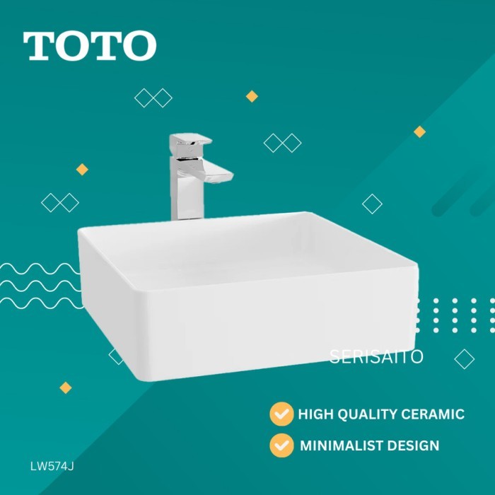 WASTAFEL TOTO LW574J / WASHTAFEL KOTAK MINIMALIS / WASTAFEL MEJA