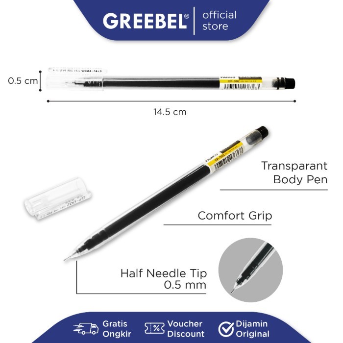 

Terbaru PARKO Pulpen Bolpoin Ballpen Ballpoint Bolpoint (PARKO GEL PEN GP-002 HITAM 0.4) / Pulpen