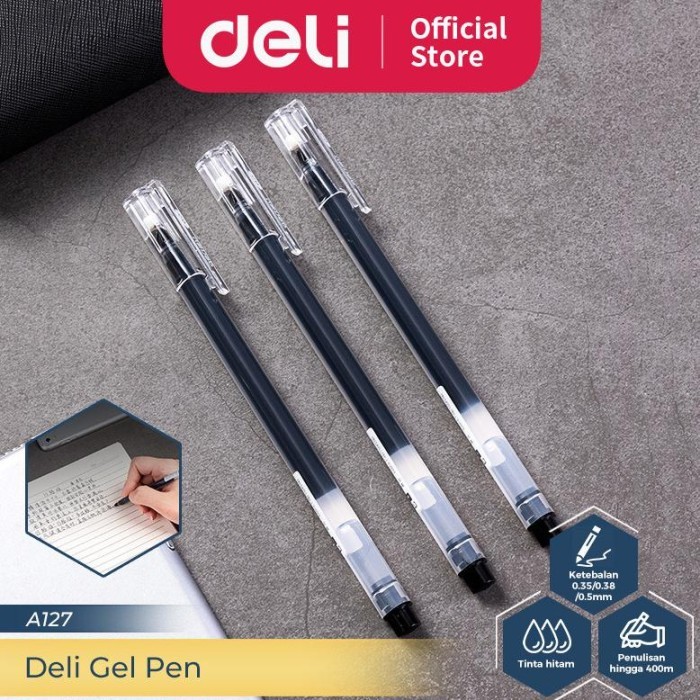 

Terbaru Deli Gel Pen / Pulpen Gel 0.5mm Tinta Hitam Isi 12 pcs Tinta Banyak Dengan Tutup ATK Kantor