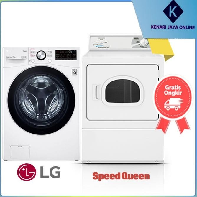 PAKET LAUNDRY MESIN CUCI LG 15 KG DAN DRYER SPEEDQUEEN 15KG