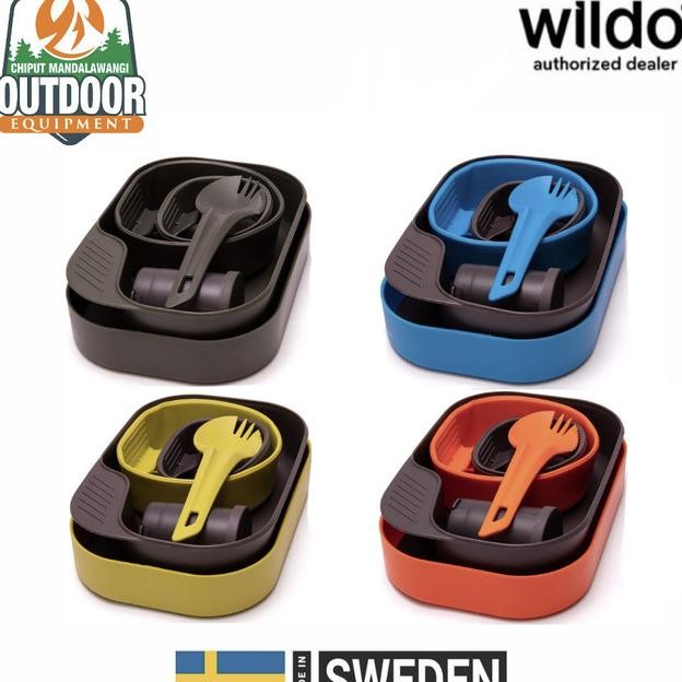 Wildo Camp-A-Box Complete Tempat Makan Set Gelas Sendok Piring Mangkuk Ultralight