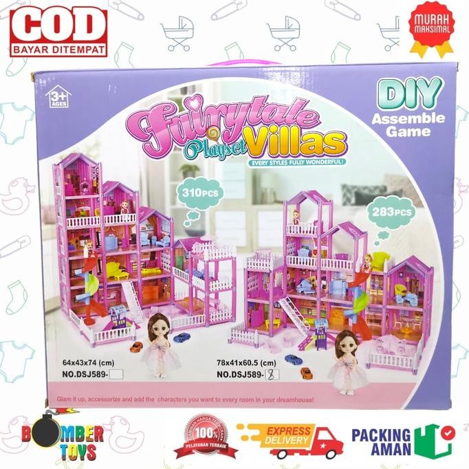 MAINAN ANAK DIY HAPPY HOURS RUMAH BARBIE JUMBO BESAR DETAIL KADO CEWEK H85m