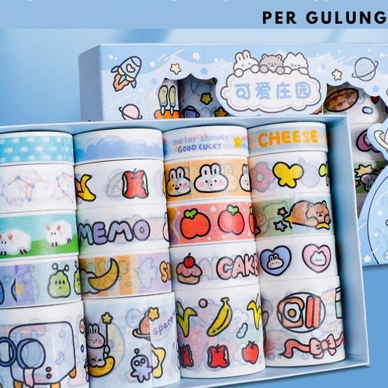 

Washi Tape Stier Set Aesthetic Selotip Lucu Stiker Diary Scrapbook