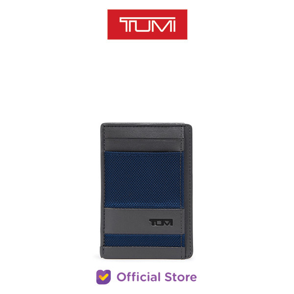 

T U M I Alpha Money Clip Card Case - Navy/Grey Terbaik