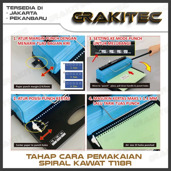 

Mesin Jilid Spiral Plastik / Kawat A4 Grakitec Terlaris