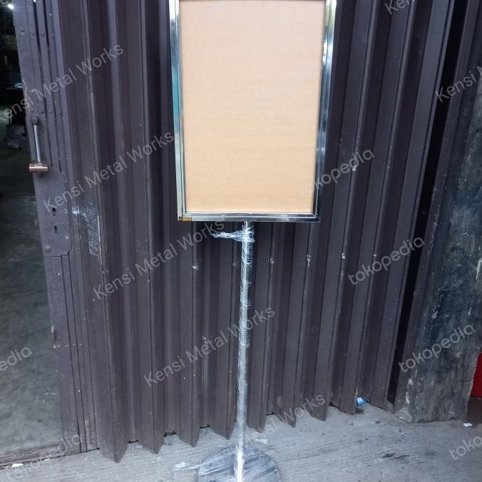 

TERBARU - Sign Stand Stainless Signage Standing Sign Frame display A2 Stainless