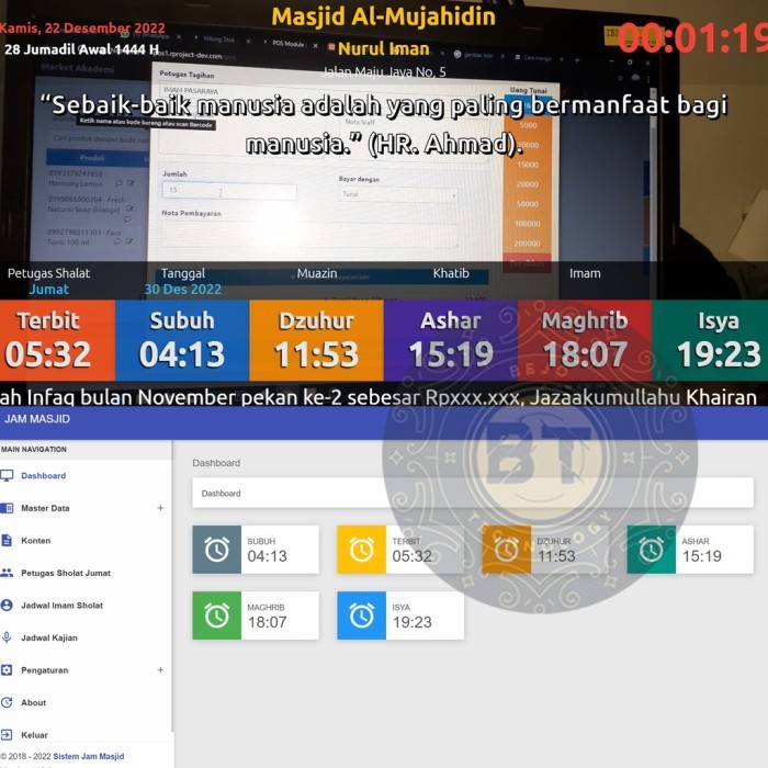 APLIKASI WEB SOURCE CODE DISPLAY INFORMASI MASJID REALTIME GARANSI