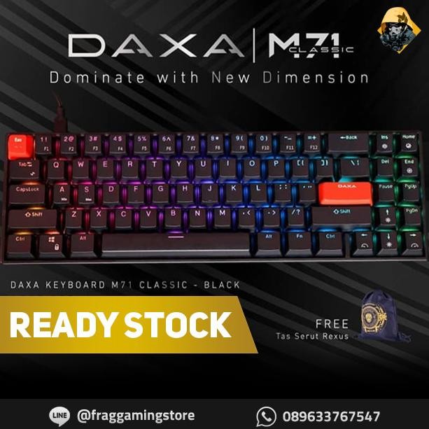 BEBAS ONGKIR - Rexus Daxa M71 / M 71 Classic Black Mechanical Gaming Keyboard
