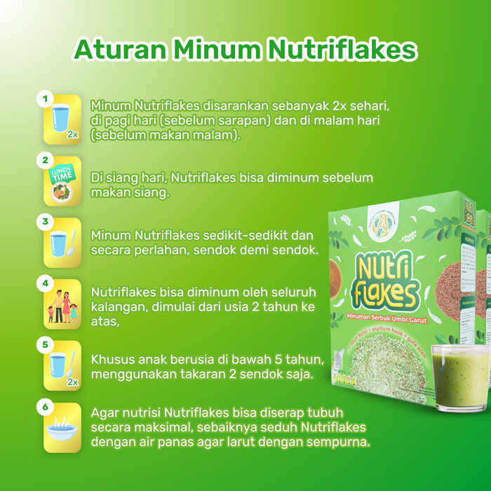 

Nutriflakes Sereal Asli Umbi Garut Ampuh Sembuhkan Gerd Dan Asam Lambung - 2 Box New