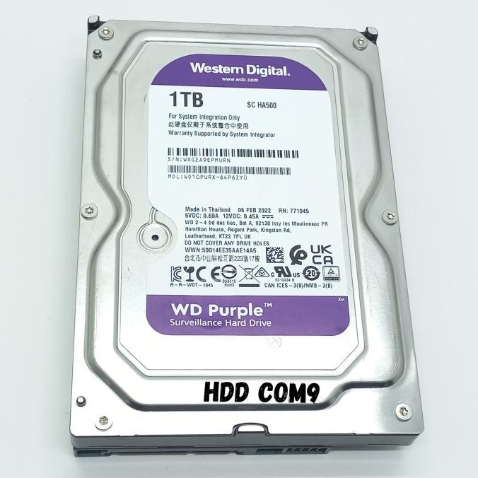 Hardisk 1Tb Wd Purple Sata 3.5 Hdd Internal For Cctv/ DvrWd Purple Original Dan Terpercaya