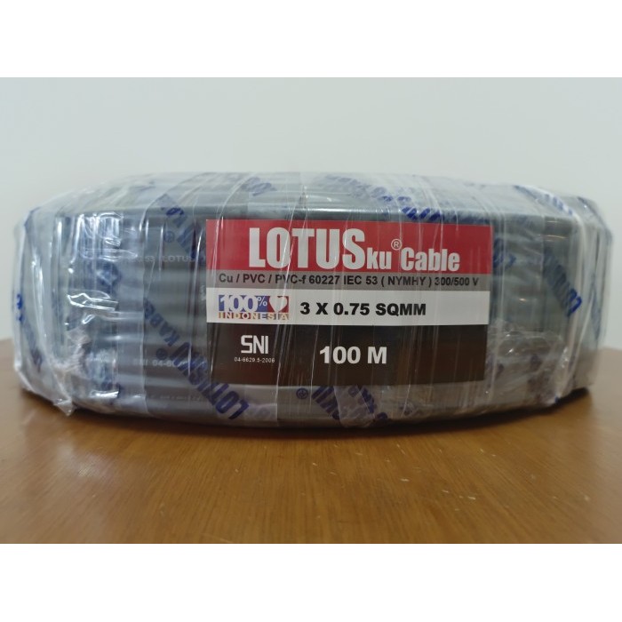 Kabel Listrik Serabut Lotusku Nymhy 3X0,75 3X0.75 50 Meter (50M)