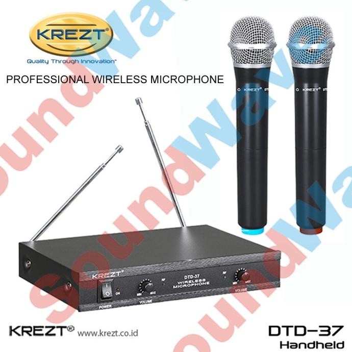 KREZT DTD 37 HH MICROPHONE WIRELESS 2 MIC HANDHELD MIK MIKROFON DTD37