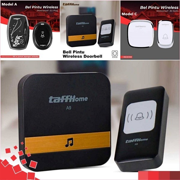 Bel Pintu Rumah Wireless Tanpa Kabel Jarak Jauh Waterproof Listrik