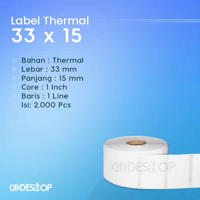 

1 Slop Isi 10 Label Harga 33 X 15 Direct Thermal 33X15 Mm 2000 Pcs Diskon