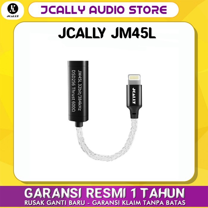 Terlaris Jcally Jm45L Lightning To 3,5Mm Hires Lossless 32Bit/384Khz Dac Es9318