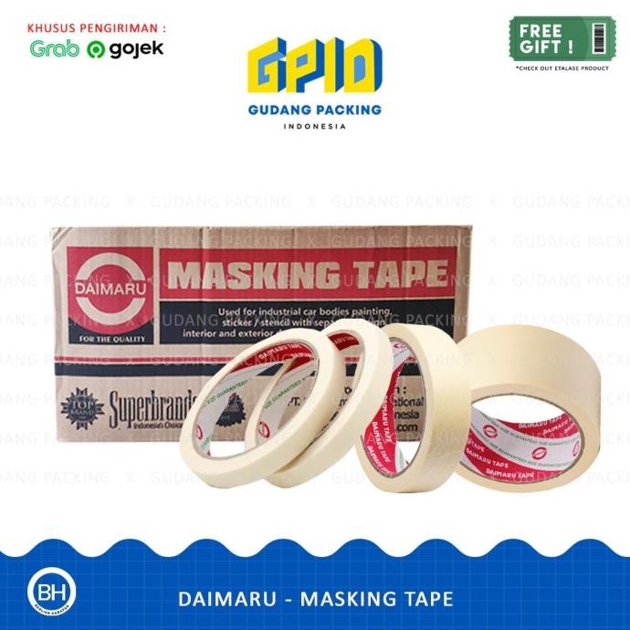 

TERLARIS - (GOSEND/GRAB) DAIMARU - Masking Tape / Lakban Kertas 0.5 / 1 / 2 inch