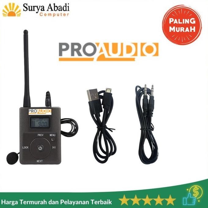 ProAudio Transmitter FM Radio Portable Microphone Tour Guide Sistem