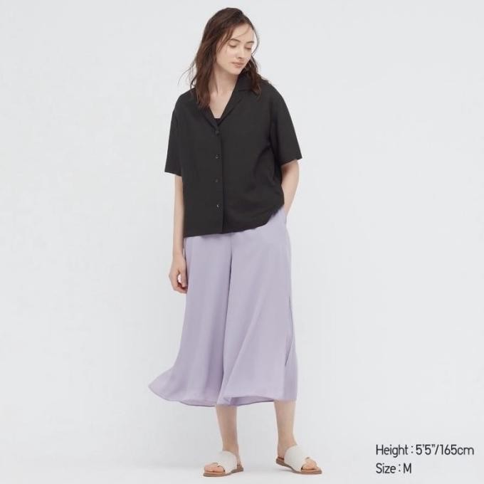 KEMEJA WANITA BRAND UNIQLO KERAH TERBUKA KEKINIAN KEMEJA LINEN