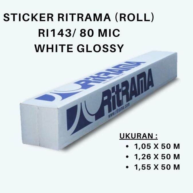 

TERLARIS - Sticker Ritrama White Gloss 80 Mic - Uk. 1,26 x 50 M (Roll) | 23.500