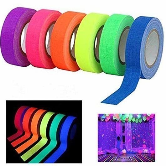 

UV Fluorescent GAFFA CLOTH SPIKE TAPE Set of 6Color - 6Lakban 12mmx15m