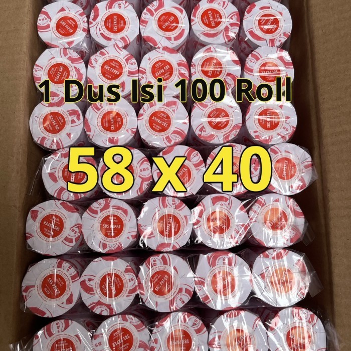 

1Dus ( Isi 100Roll) Kertas Kasir Thermal Paper Roll 58 X 40 / 58X40 Diskon