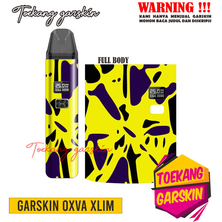 *2Buah* Oxva Xlim V1 V2 Yellow Garskin Wrap Stiker Custom Order Dan Bukan Case