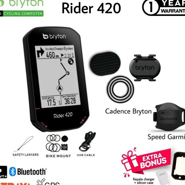 Speedometer Sepeda Bryton 420 Bundling Speed Plus Cadence Bryton