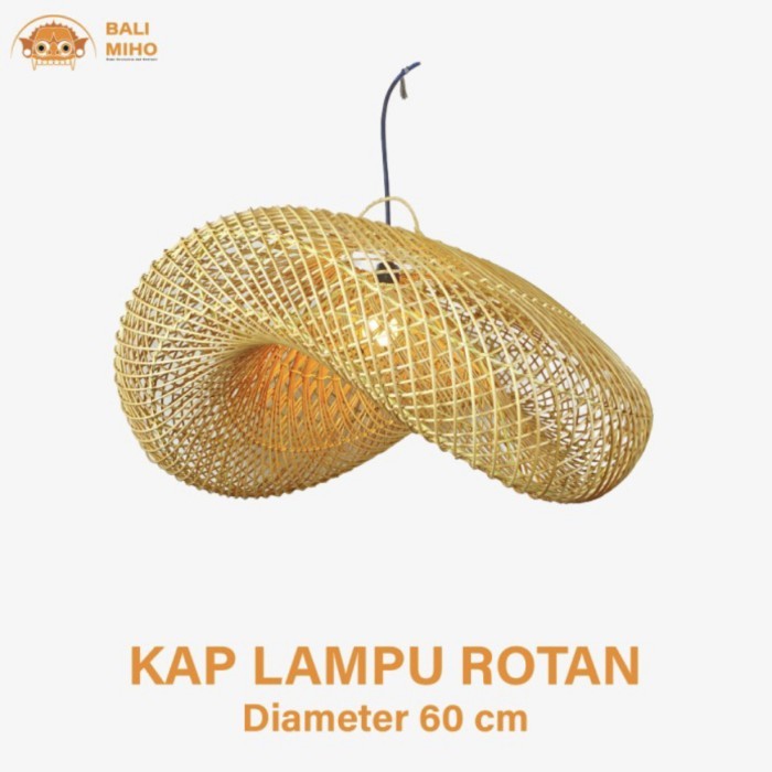 

New - Kap Lampu Model Ombak 60 Cm/Kap Lampu/Lampu Cafe/Rattan Lampshade