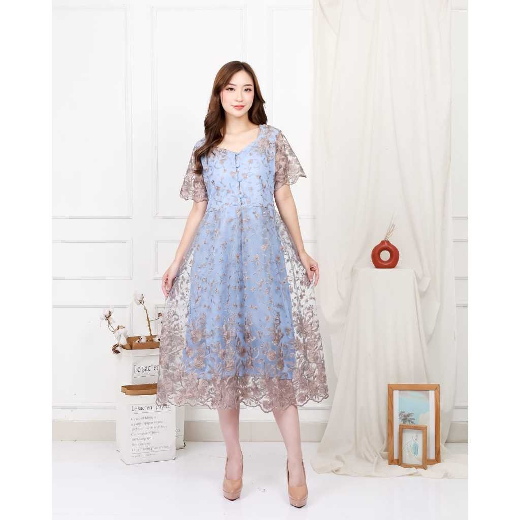 Dres Longdress Brokat Drs Drees Pendek Bj Terbaru 2025 2024 Tunik Kondangan Dwrs Cewek Dris Midi Gre