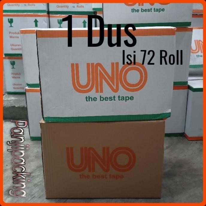 

NEW Lakban 1 dus Bening / Coklat Uno 2 inch 45mm x 90Yard isi 72 Roll
