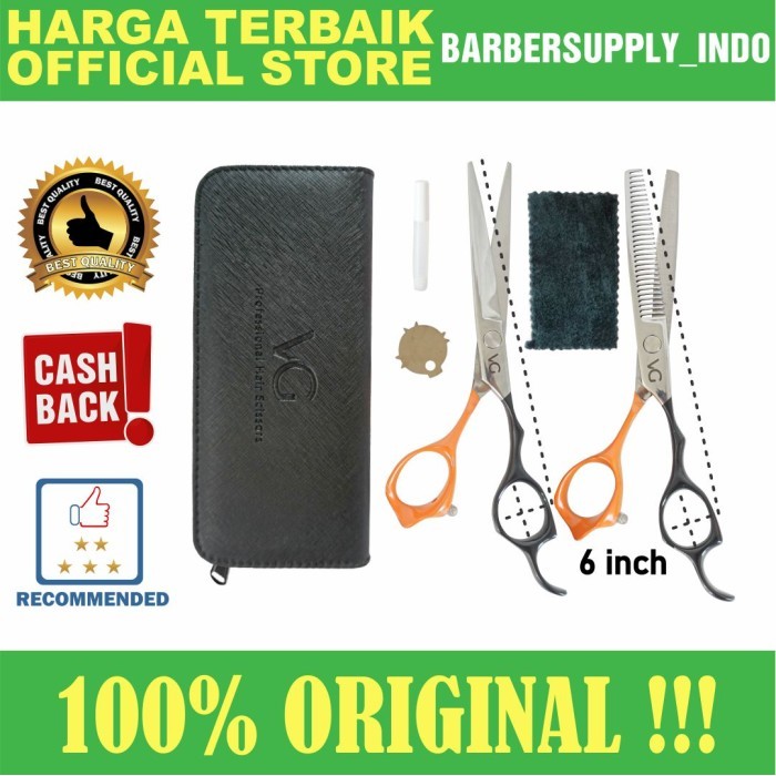 Gunting Potong Gunting Penipis Vg Professional Hair Scissors Sepasang