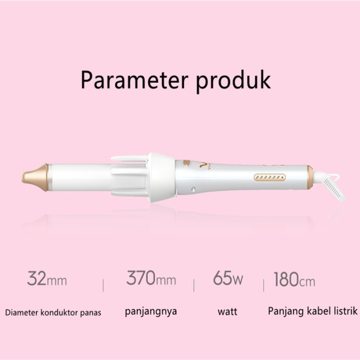 Vivid Vogue Catokan Curly Otomatis 32Mm Curling Iron Tahan Lama