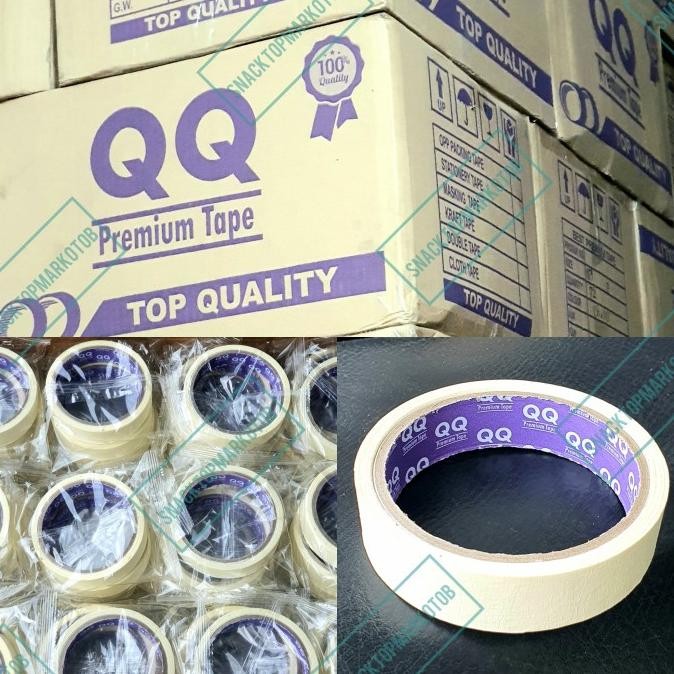 

TERMURAH - Masking Tape QQ Purple Core 1Inch 12Yards Termurah Per Dus isi 144Pcs