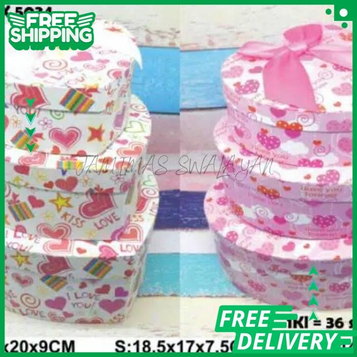 

KOTAK KADO BENTUK LOVE ISI 3 PCS KODE 5034 F1 BY JAMIMAS SWALAYAN PAKET HEMAT !!