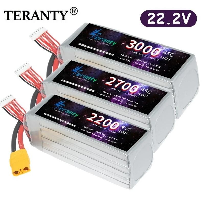 TERANTY 6S LIPO BATTERY 22.2V RC LIPO 1500MAH 1800MAH 2200MAH 2700MAH 3000MAH XT60 T XT90 PLUG 45C F