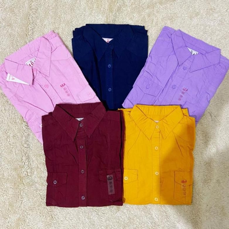 Tinos Kemeja Polos Katun Jsa/Kemeja Formal Wanita