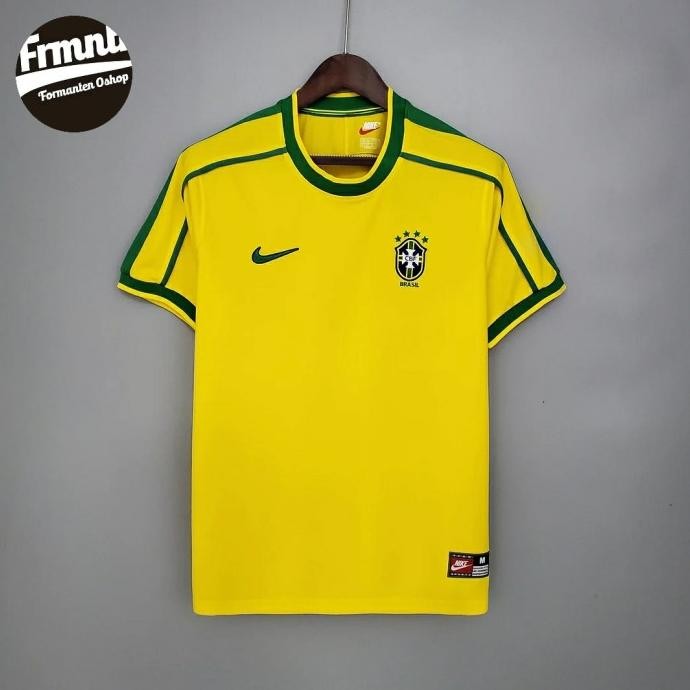 BEBAS ONGKIR - Jersey Retro Brazil Brasil Home 1998