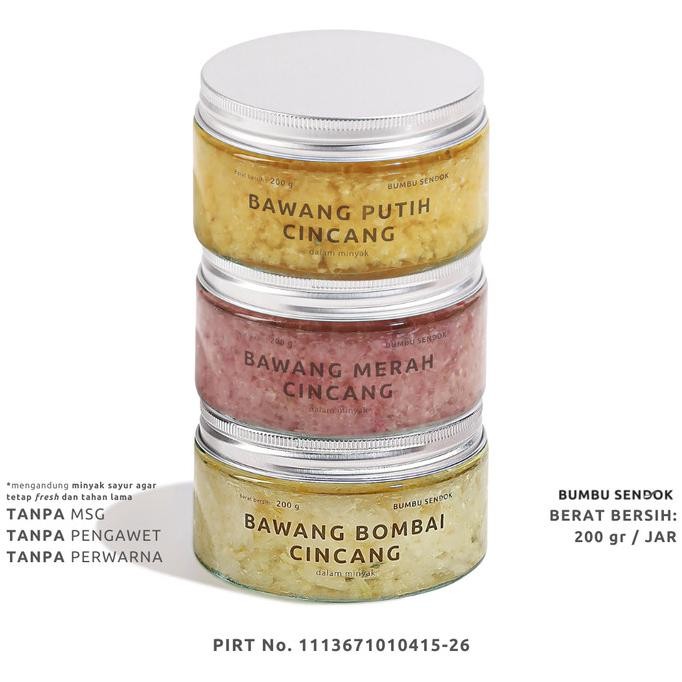 

BUMBU SENDOK Paket (3 Jar) Bawang Putih, Merah, Bombai 200g