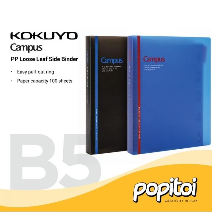 

TERMURAH - Kokuyo Campus PP Loose Leaf Side Binder B5 Notebook