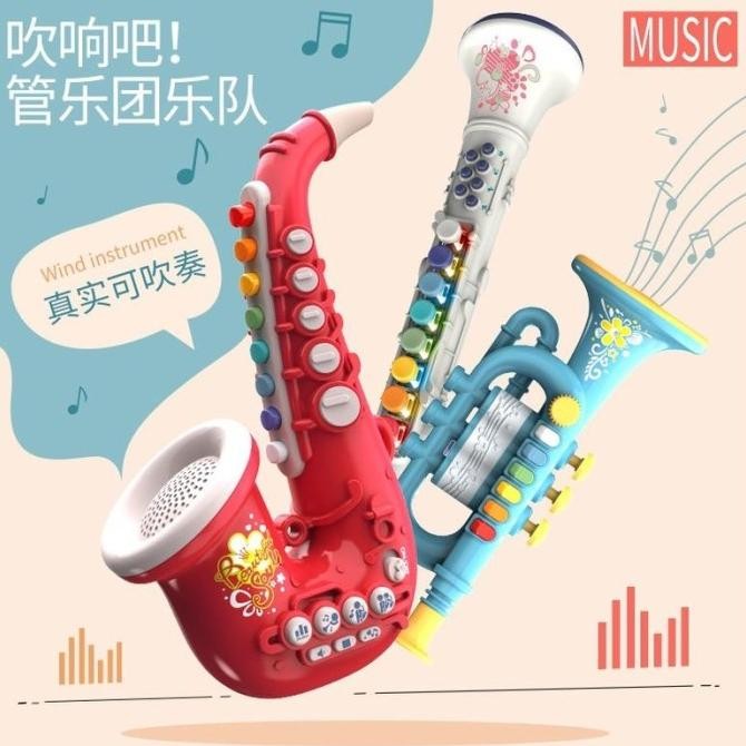 ALAT MUSIK BABY MAINAN ANAK EDUKASI MUSIK TEROMPET / SAXOPHONE [terbaik]